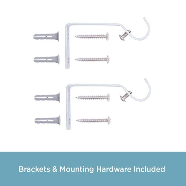 Kenney® 5/8" Curtain Rod Mounting Brackets, Set of 2, Black Bed Bath